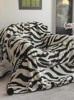 新款提花色织三角针工艺球毯毛毯毯子墨绒秘境-提供买家秀 墨绒秘