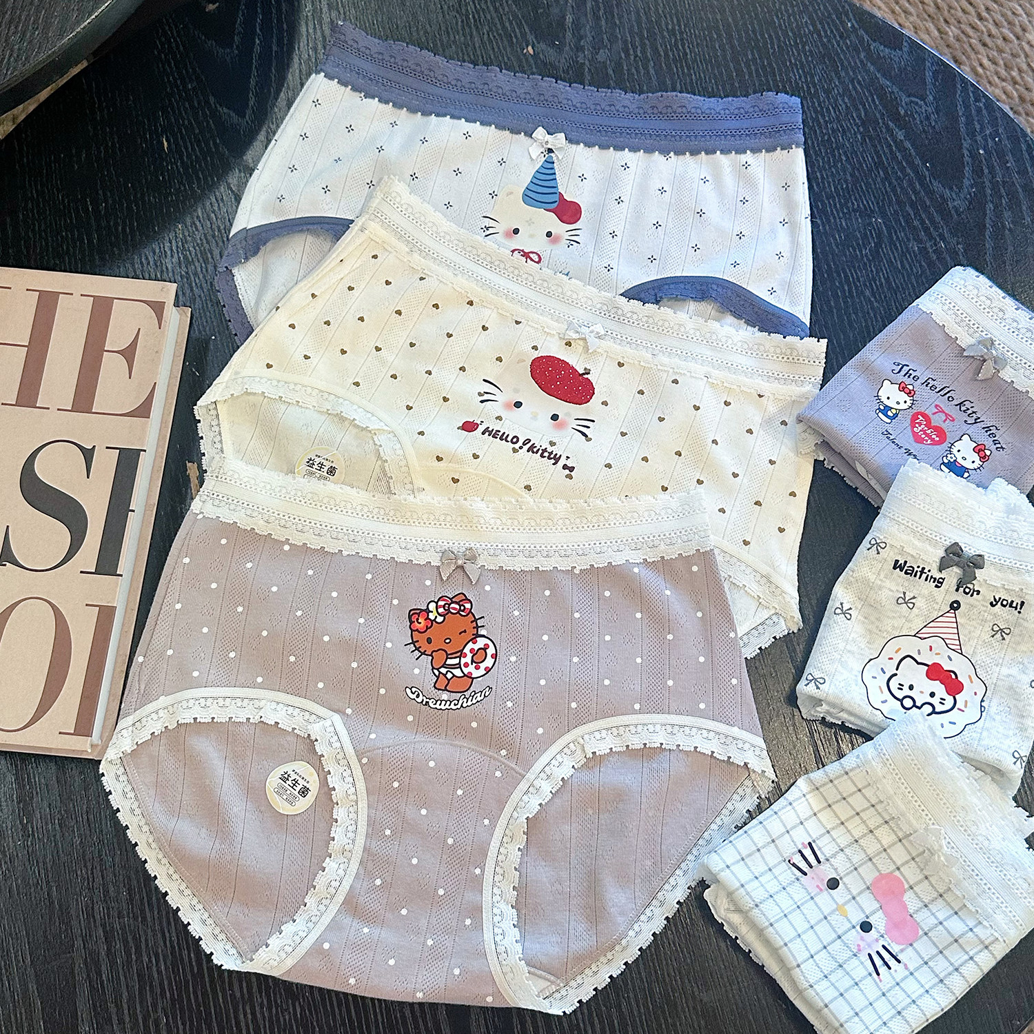 探路猫A类云朵棉少女拼接蕾丝内裤10A益生菌纯棉裆中腰透气三角裤,女士内衣/男士内衣/家居服,女三角裤,淘宝优惠券,粉丝福利购,淘宝优惠卷