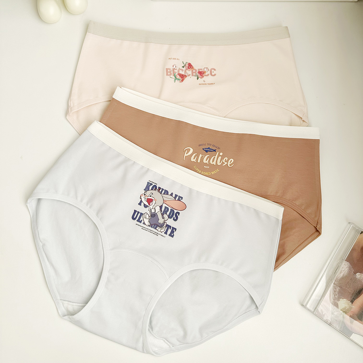 婴儿棉纯棉内裤女探路猫卡片包装