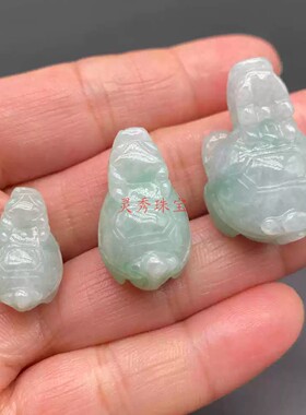 翡翠A货龙龟玉吊坠雕刻长寿