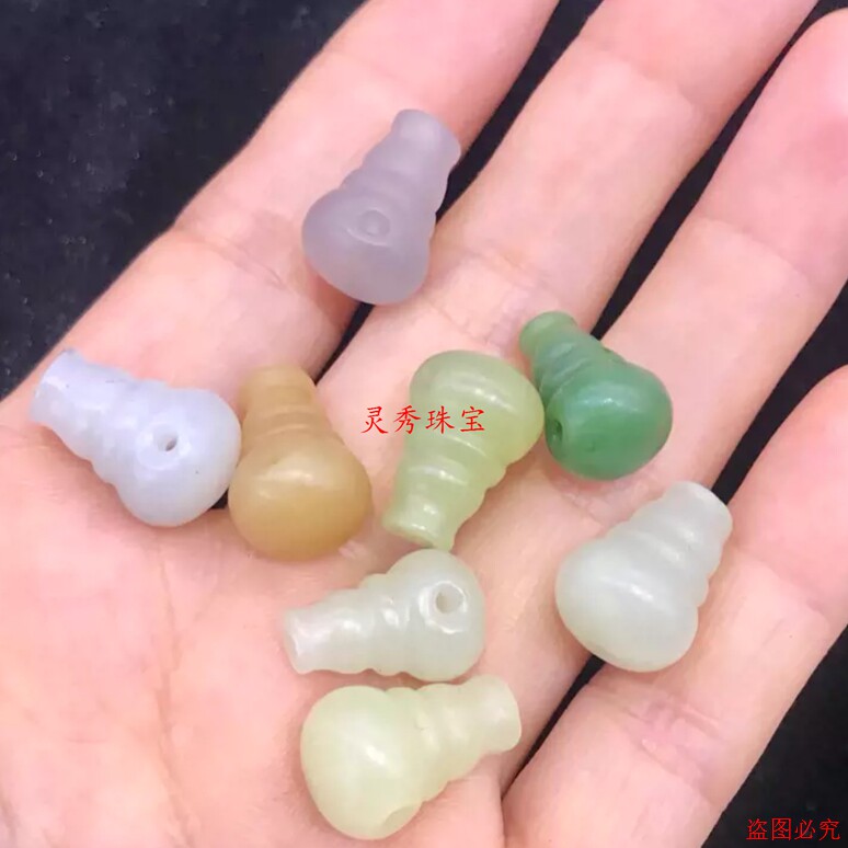 新疆和田玉三通白玉糖玉配件配饰顶珠散珠腰珠佛头背云文玩配饰
