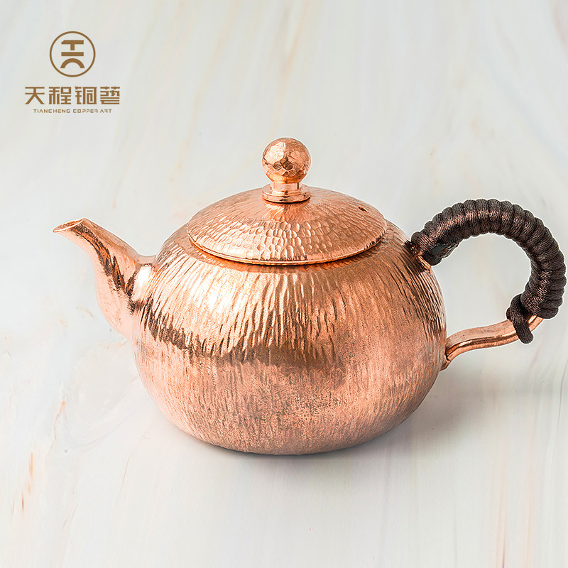 天程铜艺 饮水思源神灯铜壶烧水壶泡茶壶功夫茶具紫