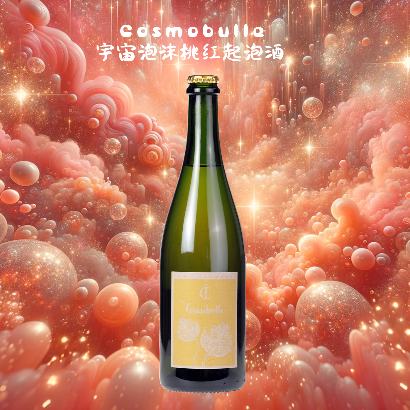 自然酒/花香和新鲜白桃-cosmobulle 宇宙泡沫桃红起泡酒卢瓦尔河