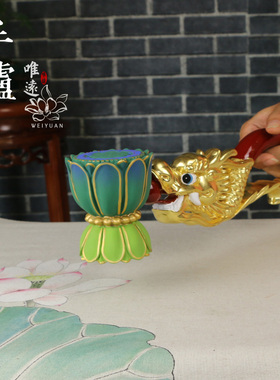 实木龙头高档贴金彩绘法器