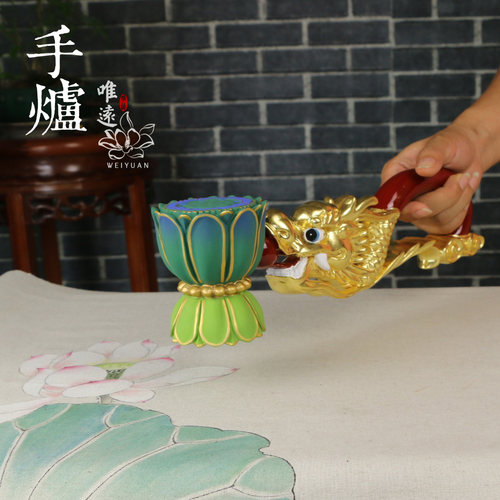 实木龙头高档贴金彩绘法器