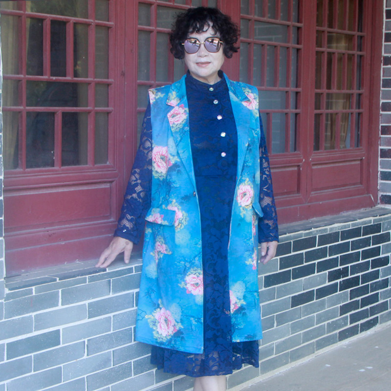 马甲鹿皮绒中长款时尚妈妈款大码