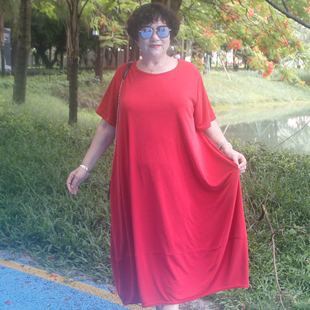 200斤300斤宽松版 中老年女装 胖妈妈裙子特大码 新款 型连衣裙 夏季