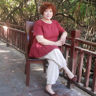 宽松遮肚上衣高腰九分裤 胖妈妈装 两件套加肥大码 中老年夏棉麻短袖