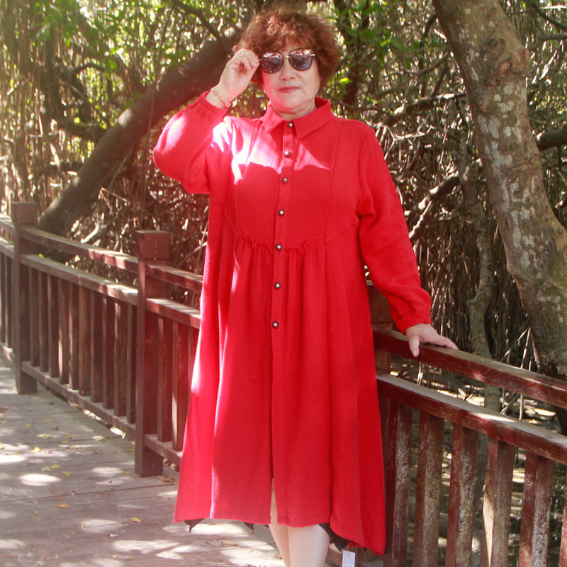 春夏长袖薄款风衣中长款妈妈开衫