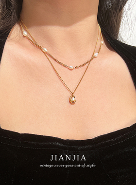 金色简约淡水珍珠项链