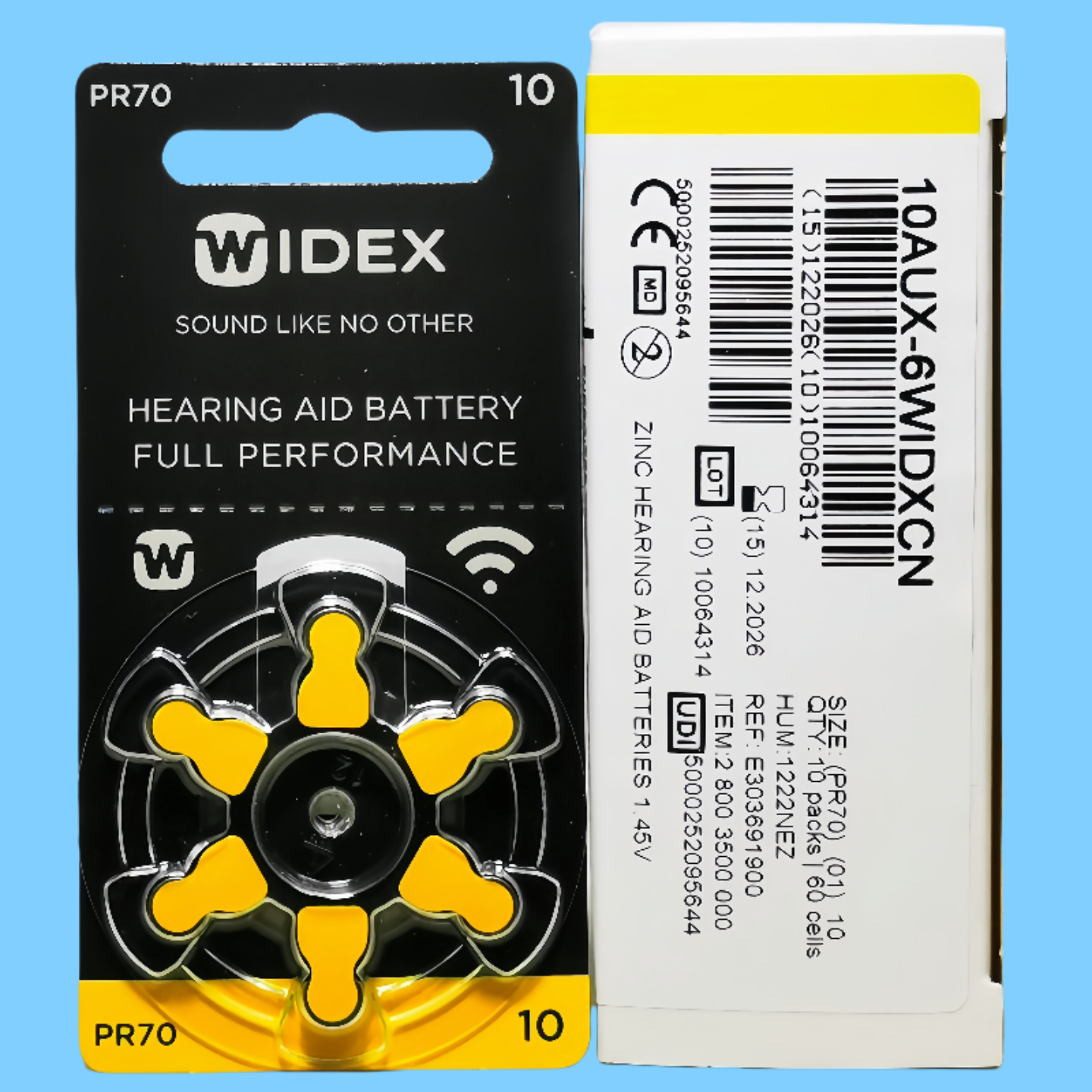 WIDEX唯听电池10原装助听器专用电池A10英国进口锌空气电池子PR70