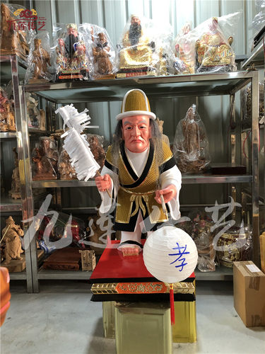 香樟木古典漆线雕孝子爷
