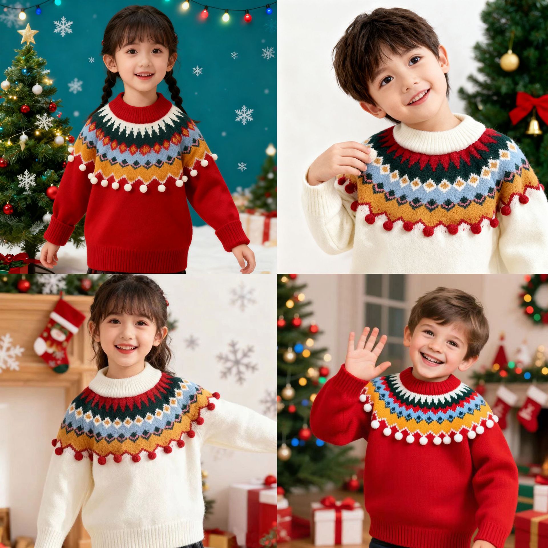 儿童新年毛衣女童2025冬装新款