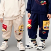 束脚卫裤 儿童长裤 子卡通小汽车刺绣女童长裤 男童长裤 日系26春装