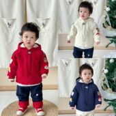 儿童衣服冬装 宝宝棉服冬季 日系男童外套加绒保暖棉袄女童棉衣童装