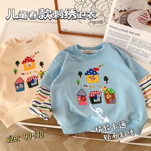 2025新款 女童衛(wèi)衣可愛卡通刺繡上衣 男童衛(wèi)衣日系miki兒童衛(wèi)衣春款