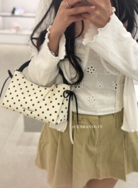 【珊珊家不退换】CHARLES&KEITH手提CK2-10160260波点水桶托特包