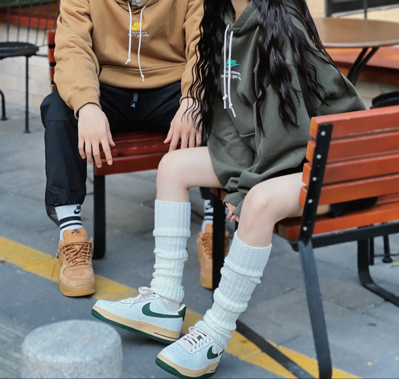 Nike耐克Air Force 1 白绿色空军一号女鞋低帮AF1板鞋DZ4764-13