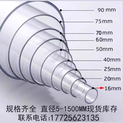 6-1500MM高透明亚克力管封底加工