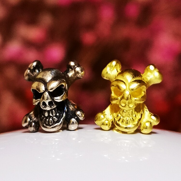 骷髅耳钉铁头的店纯银暗黑情侣