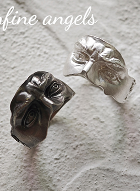 禁锢天使925个性款潮流磨砂戒指