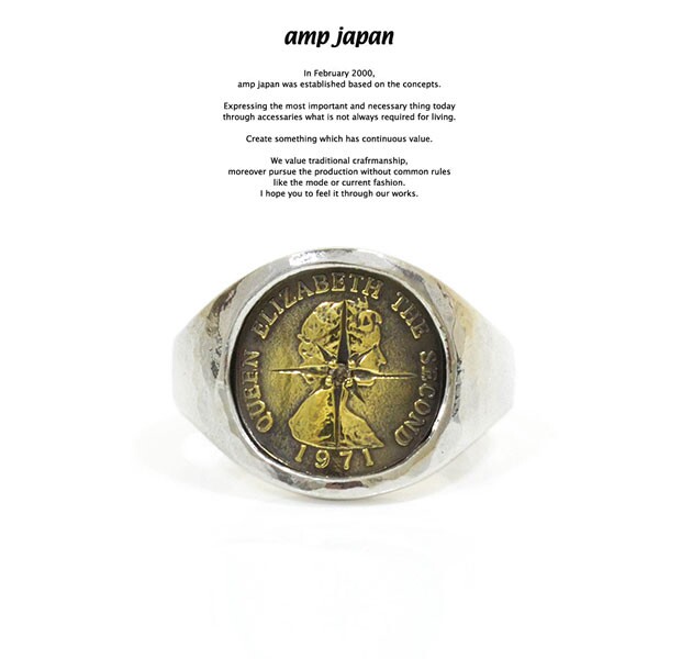 铁头的店 Lamp Japan纯银伊丽莎白 黄铜硬币戒指复古水晶指环钻戒