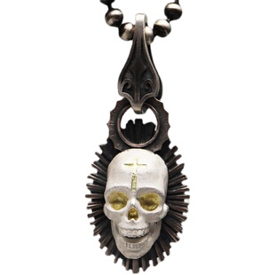 铁头的店Mad Graffi 18K真金鎏金骷髅吊坠925纯银特别款银饰挂坠