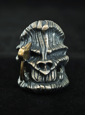 铁头的店 925银 STARLINGEARA 斯特林 复古朋克 万圣节斧男戒指