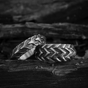 铁头的店 DUALFLOW红莲龙鳞戒指 鳞甲拉丝做旧纯银复古潮流款指环