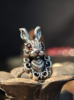 铁头的店男女同款925银哥特指环