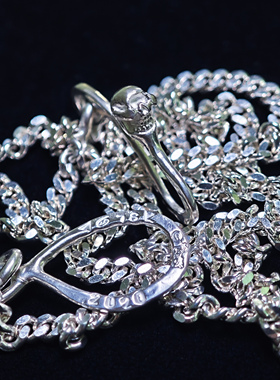 铁头的店情侣925银喜平链项链