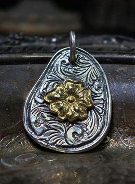 铁头的店男女通用925银唐草吊坠