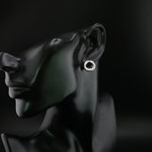 铁头 925银 Munchen手工锤纹粗圆圈耳钉耳环 店 Werkstatt