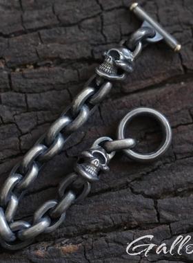 骷髅手串手链高山隆铁头的店纯银