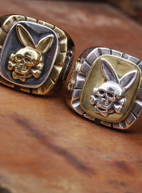 骷髅兔八哥戒指墨西哥西海岸风格