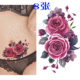 玫瑰花纹身贴防水女款 持久性感大图剖腹产遮疤痕花臂大腿可爱泫雅