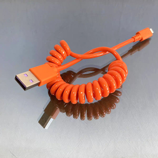 富士康代工超好做工mfi认证c48弹簧线充电线伸缩线充电线适用苹果iphone/Lightning接口2.4A