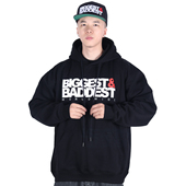 款 FBS 加绒连帽卫衣 BADDEST联名美式 嘻哈街舞宽松经典 BIGGEST