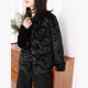 小众设计新中式 棉服女2026春季 新款 印花金丝绒薄棉外套