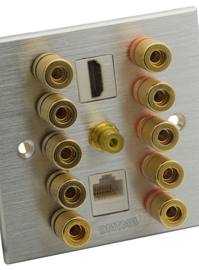 86型铝合金 5.1 HDMI CAT6 音箱 音响 香蕉头面板 可定制