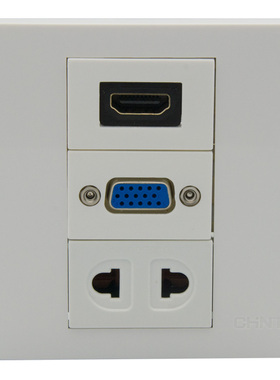 86型欧规 2孔电源 1口VGA 1口HDMI 组合面板