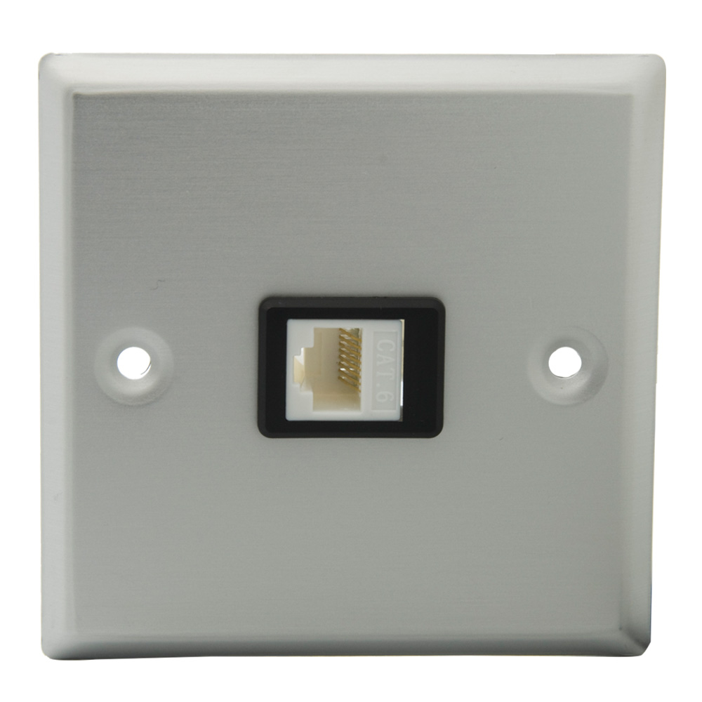 86型铝合金面板 单口 CAT6 RJ45 网络 母对母直插式 可定制