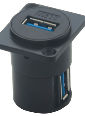 D型 黑色 弯头USB 3.0 直插型 母对母 连接器