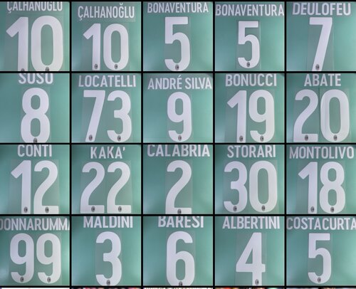 2017-18 年度 AC米蘭 主場 原裝印字 KAKA MALDINI Stilscreen