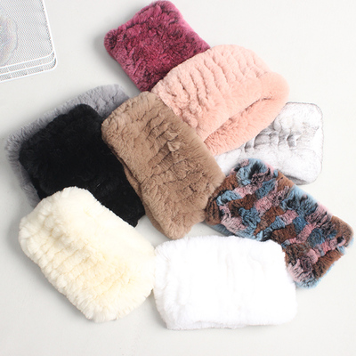 獭兔毛空顶弹力皮草冬季保暖发带