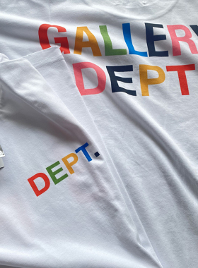 GALLERY DEPT GD夏季高街复古着洗水做旧FOG美潮牌彩色印花短袖