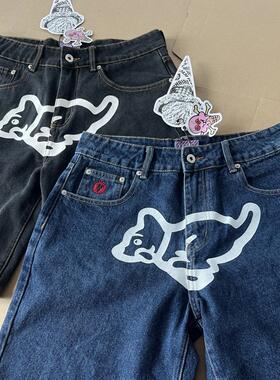 美潮 BBC ICECREAM 夏季休闲高品质刺绣水洗做旧重磅牛仔短裤