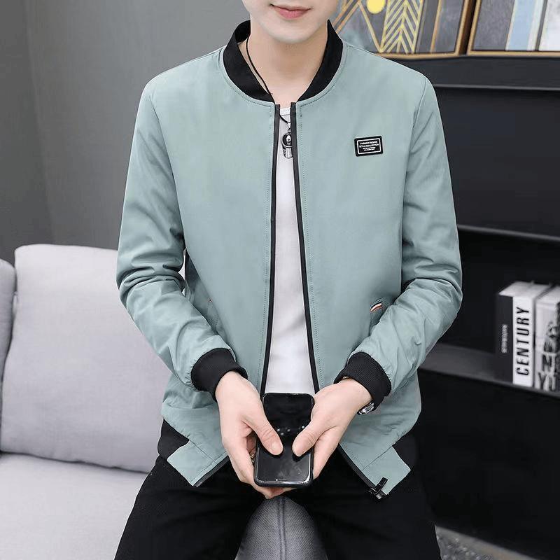 春秋季新款夹克百搭休闲时尚立领棒球服潮流帅气男装夹克青年上衣