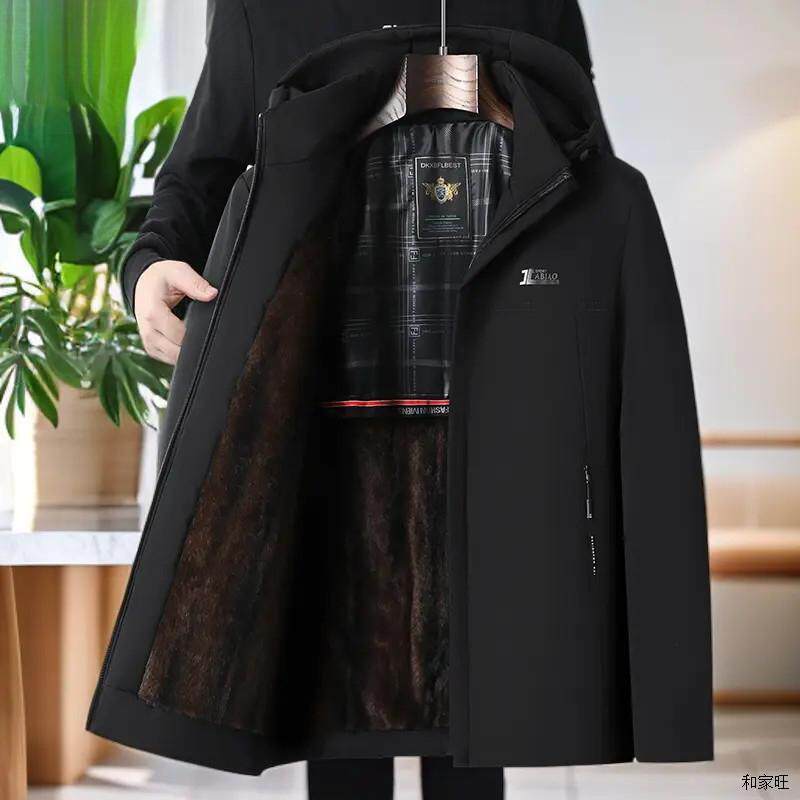 冬季新中老年派克服男棉衣爸爸装加绒加厚棉袄爷爷宽松棉服外套潮