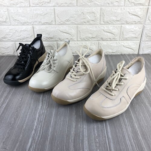 真皮女鞋系带深口单鞋皮鞋